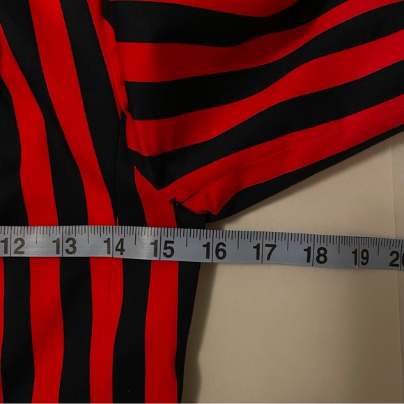 3/$15 Women's Red & Black stripe Lined Blazer, Cropped Coat, Jacket, Never Worn - Picture 6 of 7